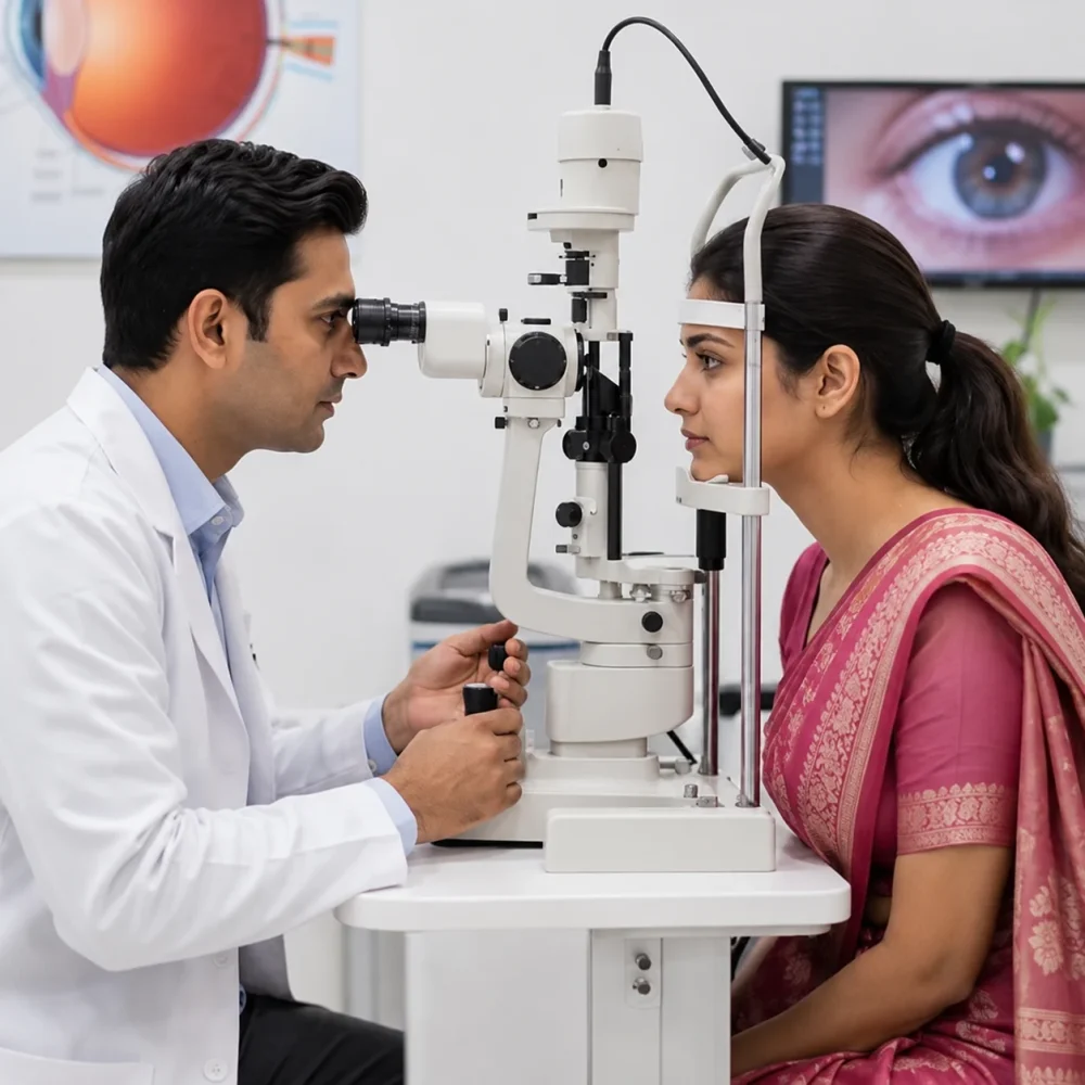 Ophthalmology Exam in a Saree