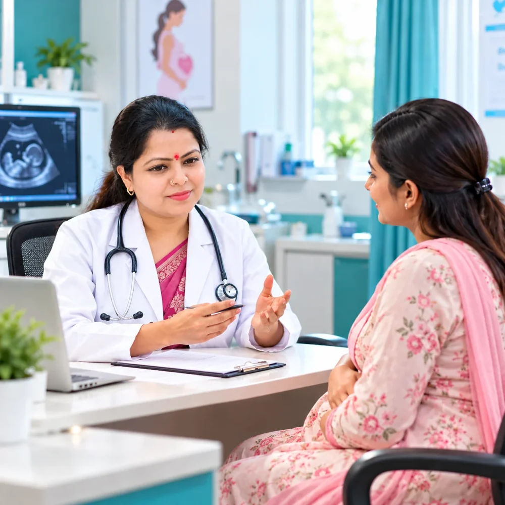 Reassuring Maternity Clinic Consultation